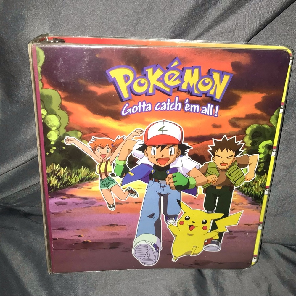 Vintage 90s 1999 Pokemon Pikachu Ash Gotta Catch ‘em All! 3 Ring Folder Binder